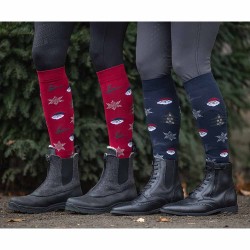 Cavallo Santa Long Riding Socks - Dark Red