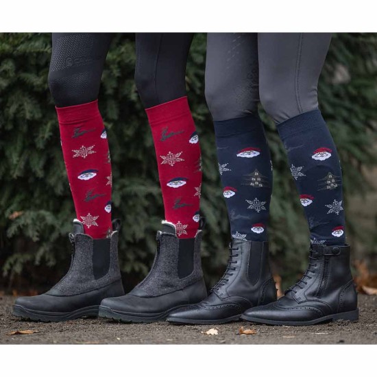 Cavallo Santa Long Riding Socks - Dark Red image