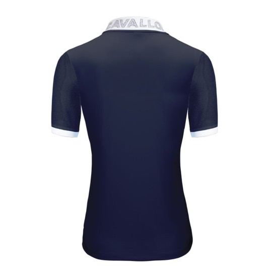 Cavallo ladies' Dark blue short-sleeved Panita shirt. Ladies Shirts and Tops, Competition Clothing image