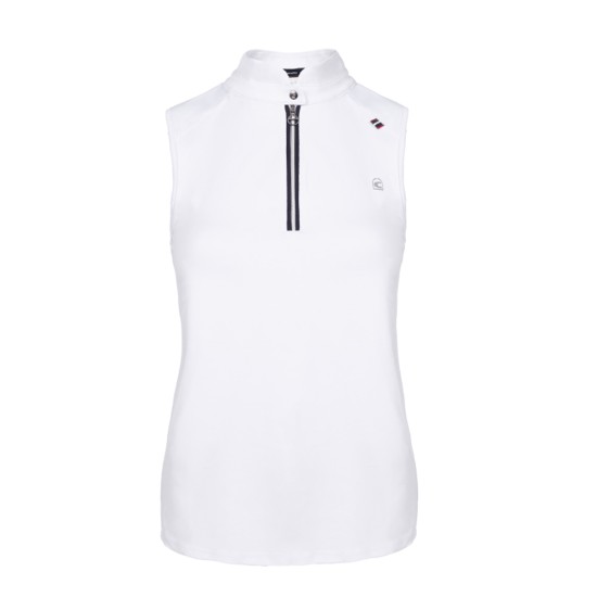 Cavallo Women's white sleeveless Sava competition shirt. Competition Clothing image