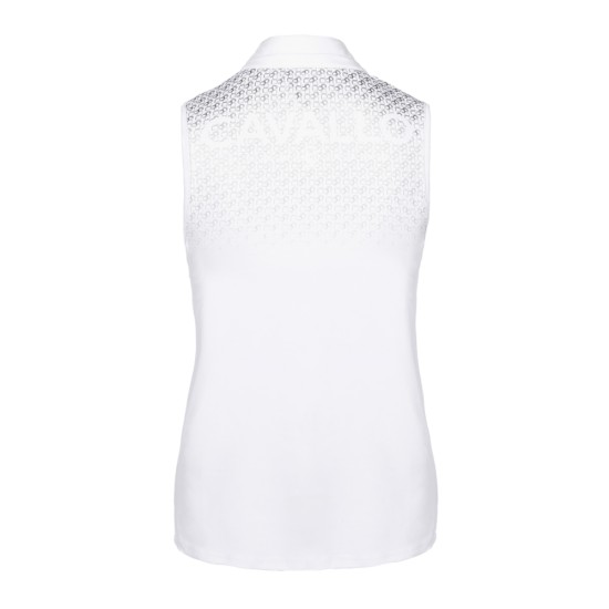 Cavallo Women's white sleeveless Sava competition shirt. Competition Clothing image