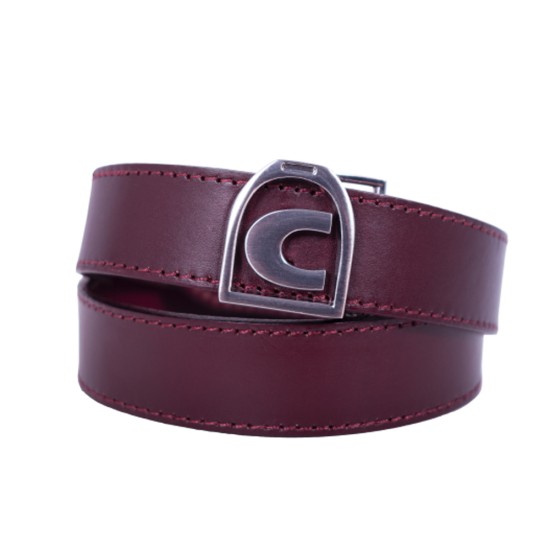 Cavallo Tola dark raspberry leather unisex belt image