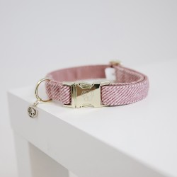 Kentucky dogwear wool collection dog collar - Light Pink