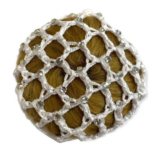 Equetech Crystal Bun Net - White image