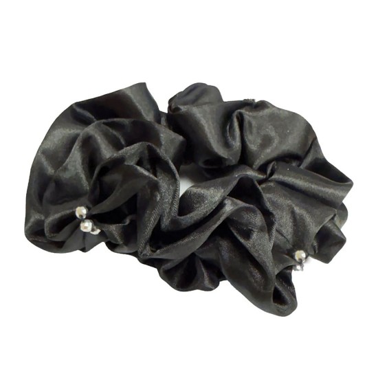 Equetech Blossom Crystal Hair Scrunchie - Black image