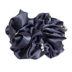 Equetech Blossom Crystal Hair Scrunchie - Navy/Clear Crystals
