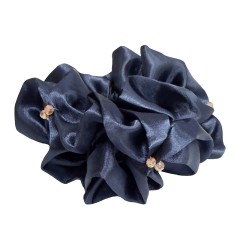 Equetech Blossom Crystal Hair Scrunchie - Navy/Rose Gold Crystals