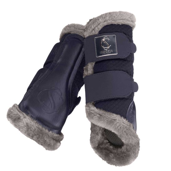 Eskadron Classic Sports Mesh Faux Fur Brushing Boots - Navy Horse Boots image
