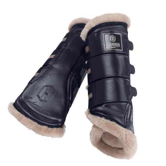 Eskadron Heritage Glamslate Faux Fur Brushing Boots - Navy Horse Boots image