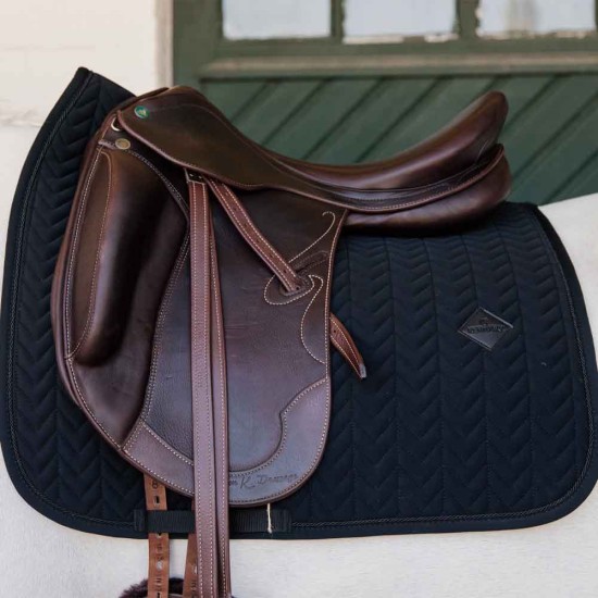 Kentucky Horsewear Dressage Fishbone Saddlepad - Black image