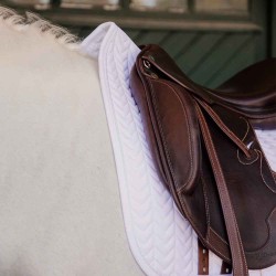 Kentucky Horsewear Dressage Fishbone Saddlepad - White