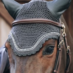 Kentucky horsewear Fly Veil Wellington Stones and Pearl - Dark Grey