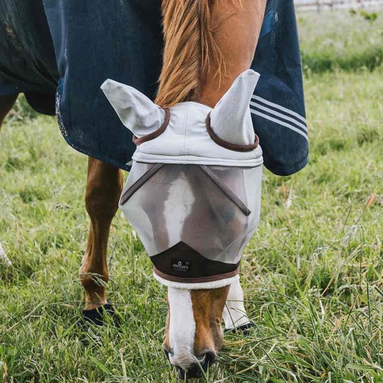 Kentucky Horsewear Skin Friendly Fly Mask with Ears - Silver Accessories image