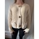 IB Cable Knit Cardigan With Embossed Buttons - Beige image