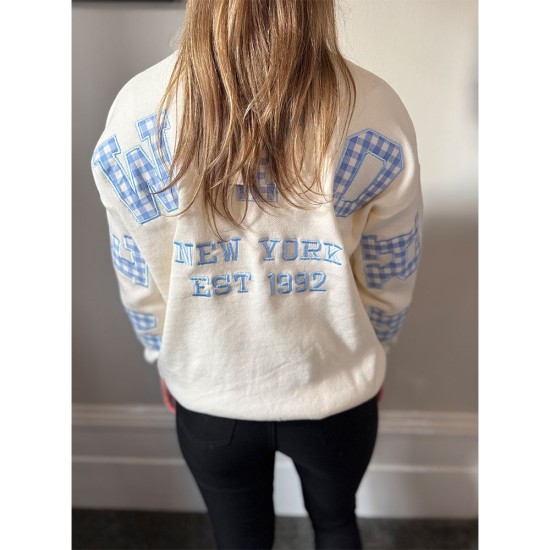 IB Gingham New York Slogan Jumper image