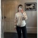 IB Sheer Lattice Sleeve Jumper - Cream image