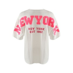 IB New York Embossed Back T-Shirt - White