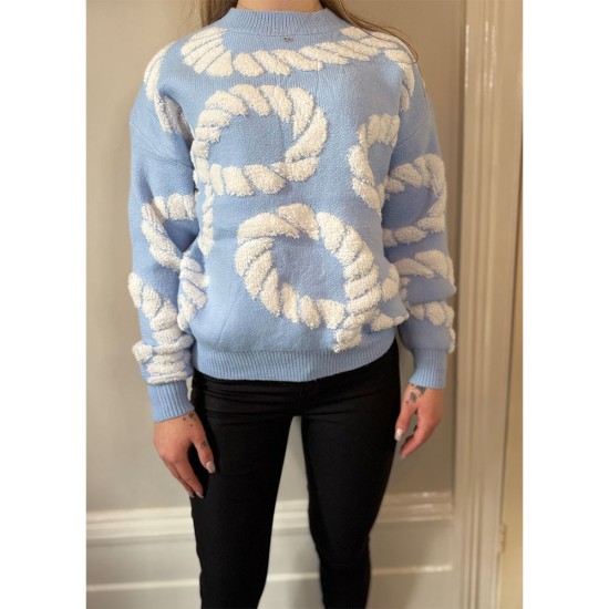 IB Rope Printed Knit Jumper - Blue image