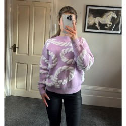 IB Rope Printed Knit Jumper - Purple