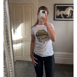 IB Sequin Lips T-Shirt - White