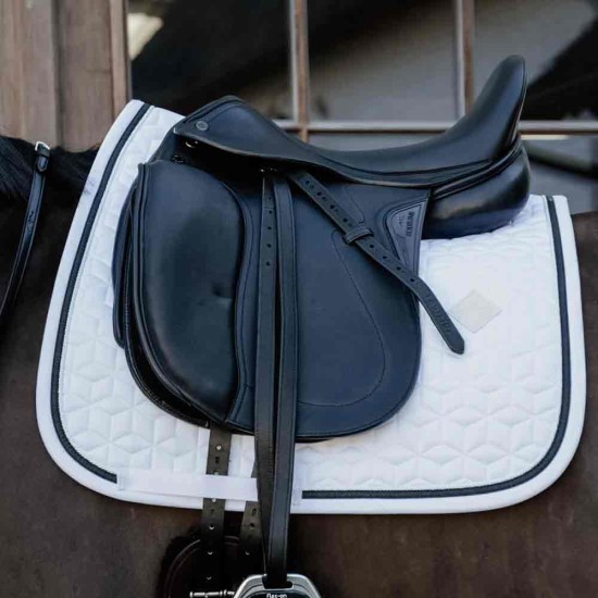 Kentucky Horsewear Dressage Glitter Rope Saddlepad - White/Black image