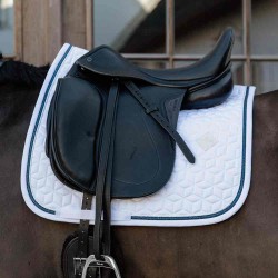 Kentucky Horsewear Dressage Glitter Rope Saddlepad - White/Navy