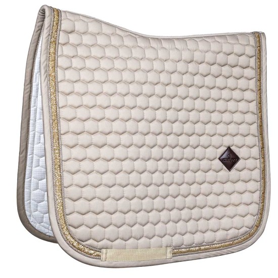 Kentucky Horsewear Dressage Glitter Band Saddlepad - Beige image