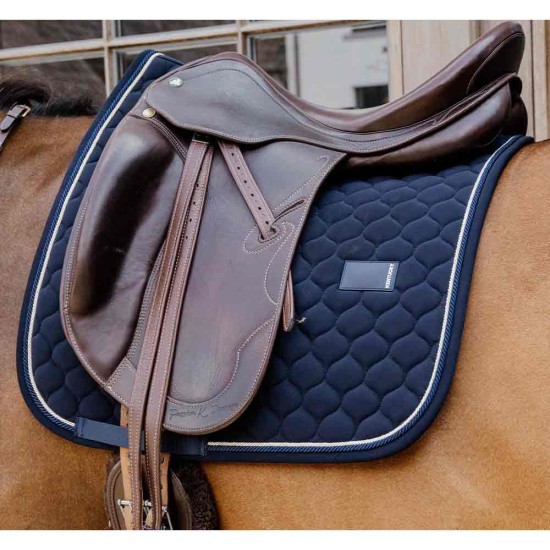 Kentucky Horsewear Dressage Onion Quilt Rubber Logo Saddlepad - Navy image