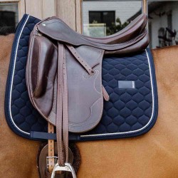 Kentucky Horsewear Dressage Onion Quilt Rubber Logo Saddlepad - Navy