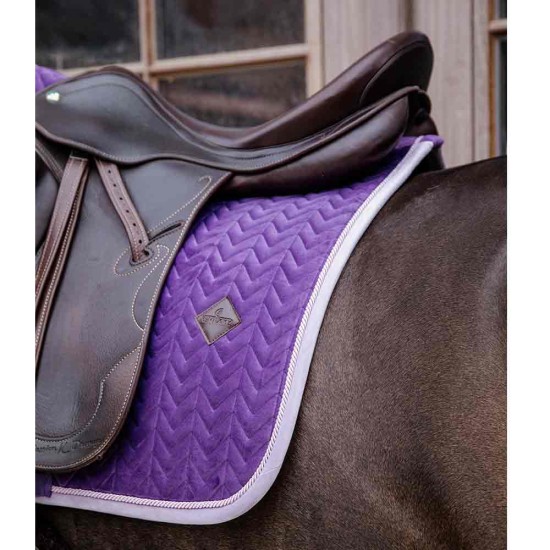 Kentucky Horsewear Velvet Contrast Dressage Saddlepad - Purple image
