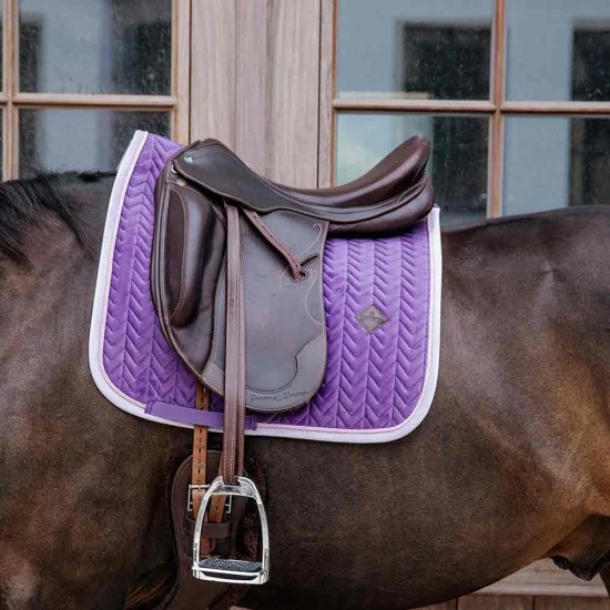 Kentucky Horsewear Velvet Contrast Dressage Saddlepad - Purple image