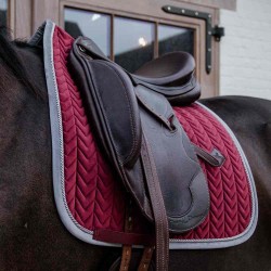 Kentucky Horsewear Velvet Contrast Dressage Saddlepad - Bordeaux