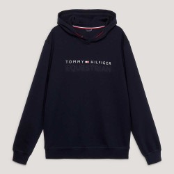 Tommy Hilfiger Mens London Logo Fleece Hoodie Desert Sky