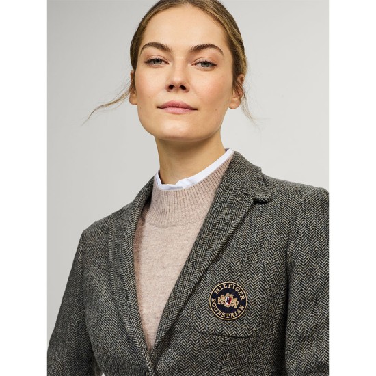 Tommy Hilfiger Albany Tweed Riding Blazer Fossil image