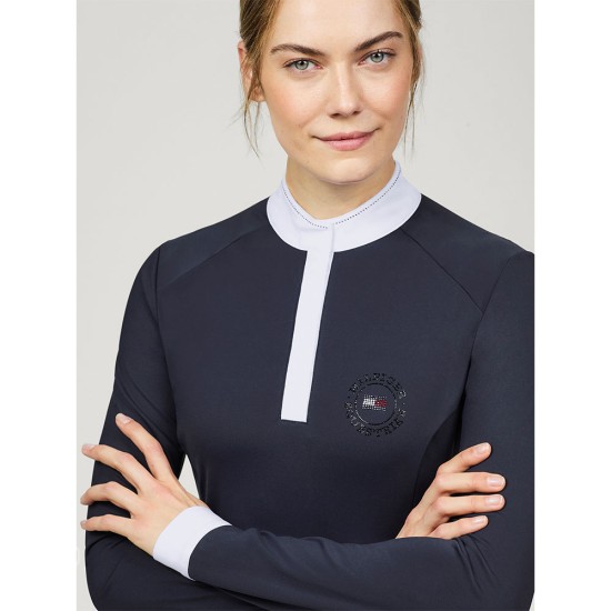 Tommy Hilfiger Taylor Rhinestone Long Sleeve Show Shirt Desert Sky image