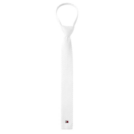 Tommy Hilfiger Men's Adam Knit Tie Optic White image