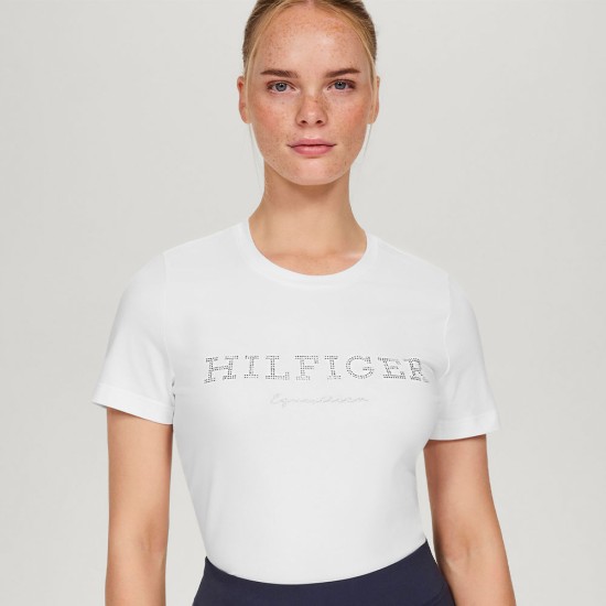 Tommy Hilfiger Belmont Rhinestone T-Shirt - Optic White image