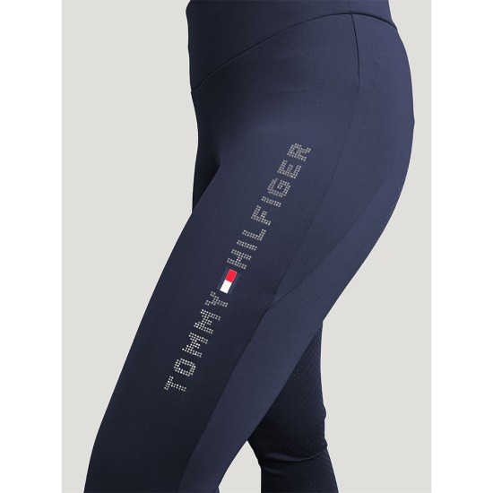 Tommy Hilfiger Elmira Rhinestone Full Grip Leggings - Desert Sky image