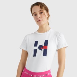 Tommy Hilfiger H Horse Print T-Shirt - Optic White 