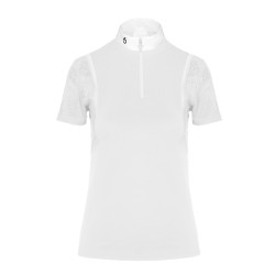 Cavalleria Toscana ladies white Piquet and mesh Competition polo shirt
