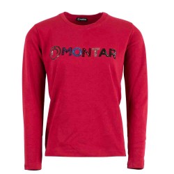 Montar Shirley Ruby Red long sleeved T-shirt with Sequin logo
