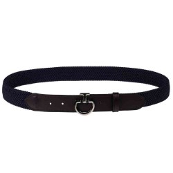 Cavalleria Toscana Ladies Elasticated belt with CT logo buckle - Black