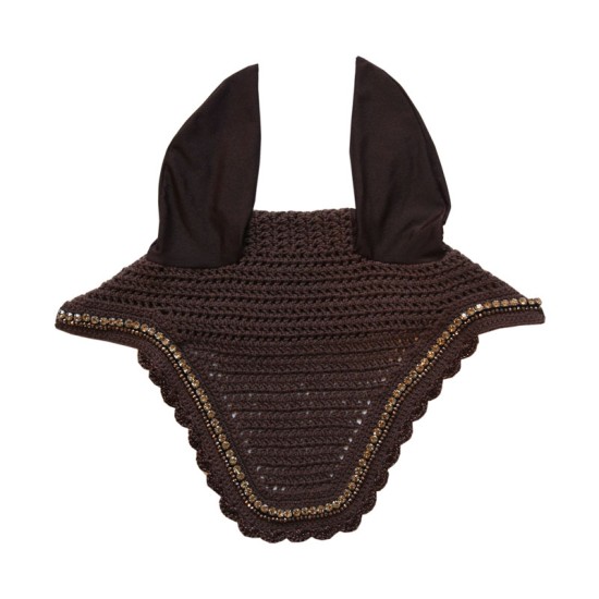 Kentucky horsewear Soundless Fly Veil Wellington Stones and Pearl - Brown image
