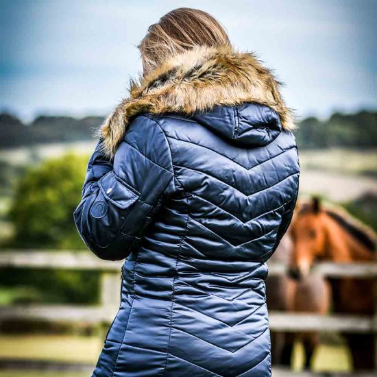 Long jacket outlet with fur hood