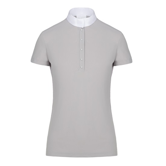 Cavalleria Toscana ladies sheer rib knit grey Competition polo shirt Ladies Shirts and Tops, Competition Clothing, 20% OFF Promotion image