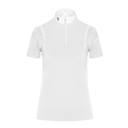Cavalleria Toscana ladies white Piquet and mesh Competition polo shirt