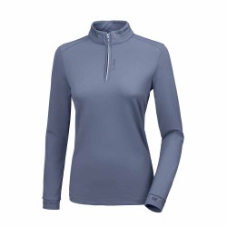 Pikeur Tali 1/2 zip long sleeved sports top - Dove Blue