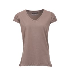 Montar Alexa Brown T-shirt with graphite sequin star on the arm