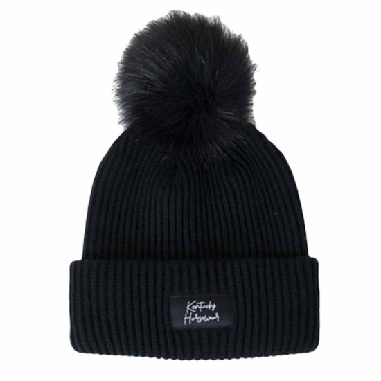 Kentucky Beanie Pompom hat - Black Latest products, Hats and headbands image