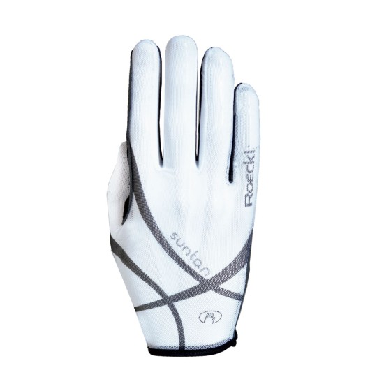Roeckl White Laila Suntan Riding Gloves Riding Gloves, Competition Clothing image